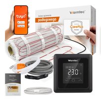 Mata grzewcza grzejna pod płytki 1,5m² 170W/m² Wi-Fi zestaw czarny regulator Warmtec DS2-15/ZTS