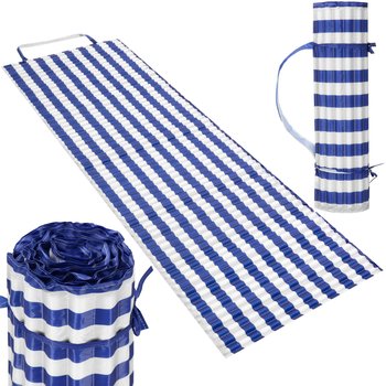 Mata na plażę 180 x 60 cm piankowa karimata na biwak kemping biało-granatowa - Inna marka