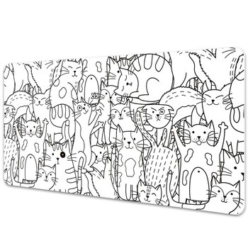 Mata ochronna na blat Koty w stylu Doodle 90x45 cm - Dywanomat