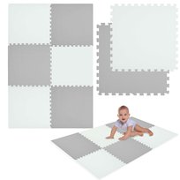 Mata piankowa podłogowa Humbi 180x120 Duże puzzle piankowe wodoodporne bezpieczne 6 szt. biały, szary