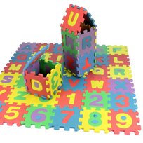 MATA PIANKOWA PUZZLE DLA DZIECI – LITERY I CYFRY, 36 ELEMENTÓW, 6x6 CM