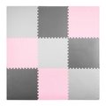 Mata piankowa/Puzzle edukacyjna, gruba, 180x180 cm Ricokids, różowo-szara - Ricokids