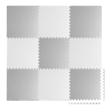 Mata piankowa puzzle piankowe edukacyjna biało-szara, 180x180 cm Ricokids - Ricokids