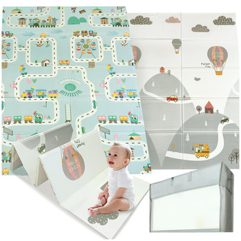 Mata piankowa składana dwustronna duża edukacyjna dla dzieci XPE 120x180 cm - Happy Kiddo