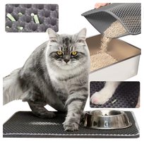 Mata Podkładka Pod Kuwetę Miski 60X45 Cm Dwuwarstwowa Dla Kota Psa Zwierząt