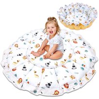 Mata - poduszka na podłogę dla dzieci, 100 cm,do pokoju dziecięcego, okrągła mata do raczkowania