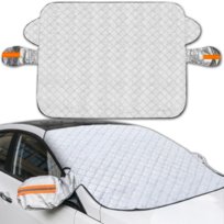 Mata Przeciwszronowa Całoroczna Pokrowiec na Szybę Samochodu Antyszronowy 235×110 cm Kieszenie na Lusterka