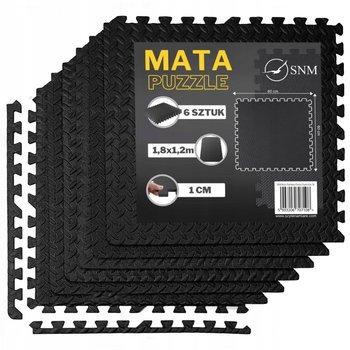 Mata Puzzle Czarne Piankowe Pod Sprzęt Gruba do Ćwiczeń Ochronna na Siłownię 6 Szt - Inna marka