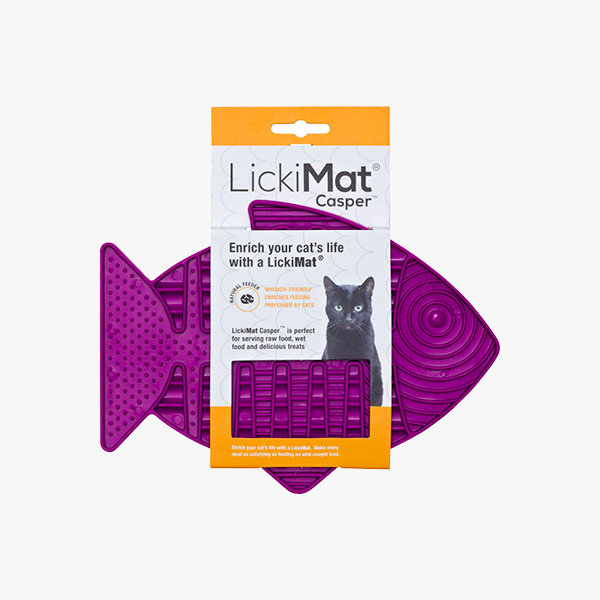 Zdjęcia - Miska na karmę Mata rybka LickiMat dla kota uspokaja 22x15cm fioletowa