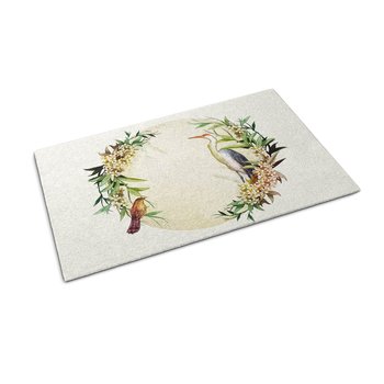 Mata Tekstylna - Wycieraczka - Żuraw i Kwiaty 90x60 cm - Coloray