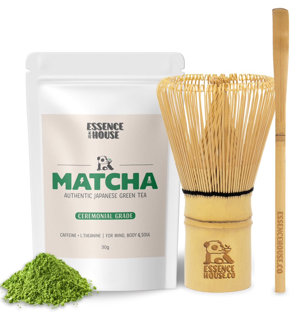 Matcha Zestaw Startowy Matcha Ceremonialna 30g + Chasen + Chashaku
