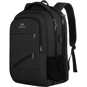 MATEIN Plecak miejski szkolny biznesowy na laptopa 17,3" pojemny USB czarny - MATEIN