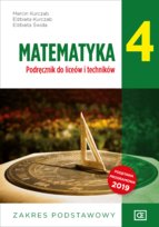 Matematyka. Podręcznik. Klasa 4. Zakres podstawowy. Liceum i technikum