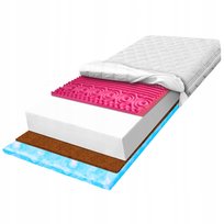 Materac 160x200 masujący z pianki Marshmalo 7 strefowy z kokosem H1 H2 19cm