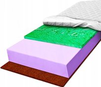 Materac 160x200 otulający sprężysty z kokosem 10 H3 H4 utwardzony 10 cm