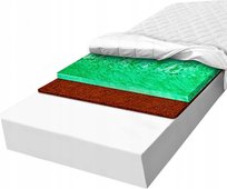 Materac 160x200 piankowy z kokosem wysoko sprężysty usztywniony - 25cm
