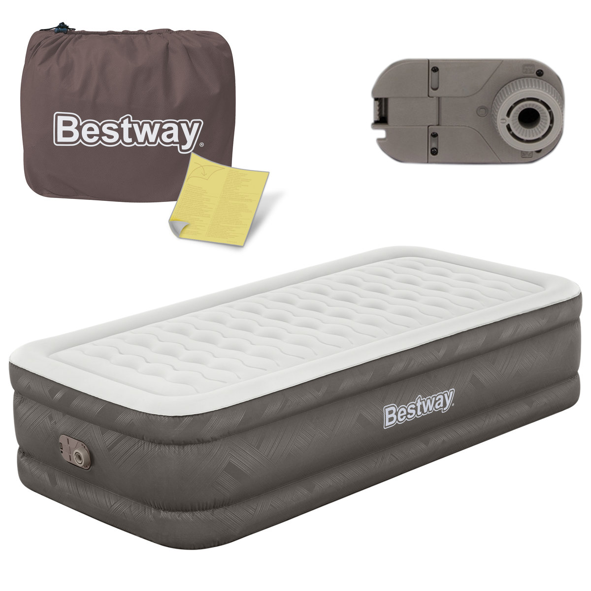Materac dmuchany jednoosobowy do spania z wbudowaną pompką Bestway 191x97cm 69048