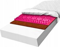 Materac H1 H2 miękki 80x200 pianka konturowa i koko HR usztywniony 10 cm