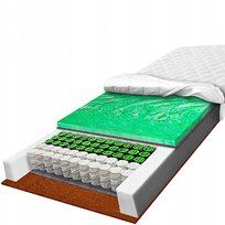 Materac kieszeniowy 160x200 pocket kokosowy wysoko sprężysty 7 stref 20 cm