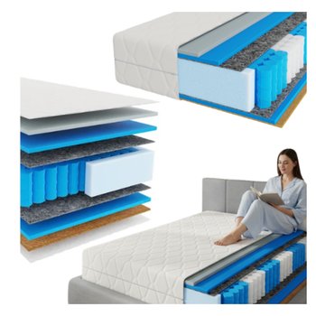 Materac kieszeniowy PREMIER REST PREMIUM 140x200, 25cm, H3 H4, kokos, VISCO - Adams Group