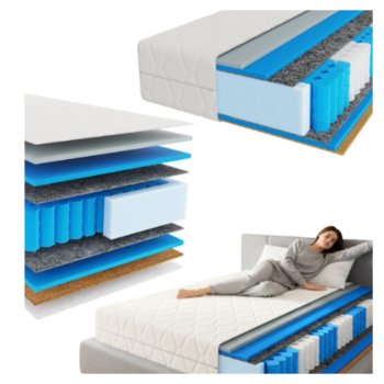 Materac kieszeniowy PREMIER REST PREMIUM 160x200, 25cm, H3 H4, kokos, VISCO - Adams Group