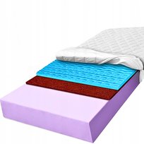 Materac piankowy 160x200 kokosowy 7 strefowy usztywniony konturowy 25 cm H3