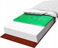 Materac piankowy 160x200 kokosowy usztywniający 25 utwardzony H2 H3 pianka