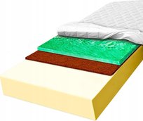 Materac piankowy 160x200 kokosowy wysoko sprężysty utwardzony - 20cm H3