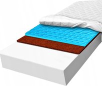 Materac piankowy 160x200 z pianką strefową blue 10 miękki wytrzymały kokos