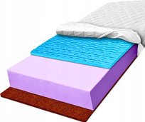 Materac piankowy 90x200 kokosowy 7 strefowy masujący na skurcze 25cm H4