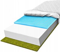 Materac piankowy 90x200 pianka masująca z trawą usztywniony H2 26cm
