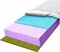 Materac piankowy 90x200 z trawą morską na skurcze twardy H3 H4 16 cm