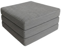 MATERAC PUFA FOTEL rozkładany składany turystyczny 192/64/8cm SZARY sztruks Extrasen