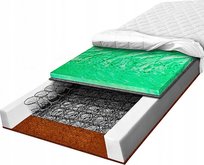 Materac sprężynowy 160x200 kokosowy wysoko sprężysty usztywniony 19cm H3 H4