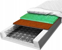 Materac sprężynowy 90x200 bonell kokosowy pianka wysoko sprężysta - 19 cm