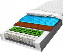 Materac sprężynowy 90x200 kokosowy masujący pocket 7 strefowy 20cm