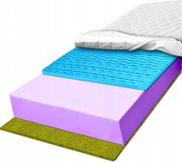 Materac twardy 90x200 masujący 7 stref trawa morska na skurcze 25 cm H4 H5