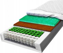 Materac twardy kieszeniowy 90x200 kokos wysoko sprężysty 7 stref - 20cm