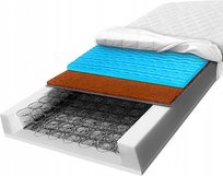 Materac ze sprężyn 90x200 bonel kokosowy masujący konturowy HR 19cm H3 H4