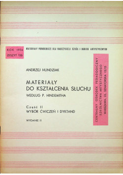 Materiały do kształcenia słuchu Część II - | Książka w Empik