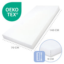 Matrac do łóżeczka dziecięcego z pianki 70x140 cm – Piankowy materac do łóżeczka turystycznego, łóżeczka dziecięcego i łóżka szczebelkowego, piankowa wkładka do materaca dziecięcego bez pokrowca