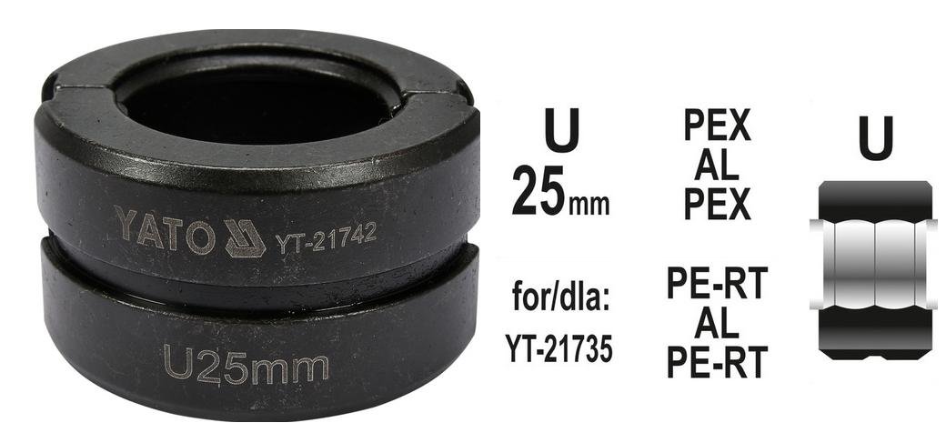 Matryca zapasowa do zaciskarki do rur TOYA, 25 mm