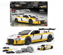 Mattel Brick Shop Klocki Hot Wheels Speed Series ’15 Audi R8 LMS, Samochód do zbudowania 820 elementów, Zestaw konstrukcyjny dla dzieci 10+ JFT18