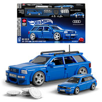 Mattel Brick Shop, Klocki Hot Wheels Speed Series Audi Avant RS2 (1994), Samochód do zbudowania 253 elementy, dla dzieci 10+ i kolekcjonerów JGR28