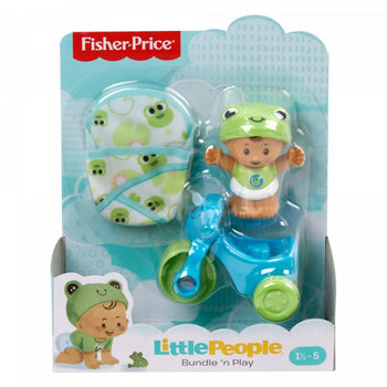 Mattel, Little People, figurka Bobas z kocykiem i rowerem - Mattel