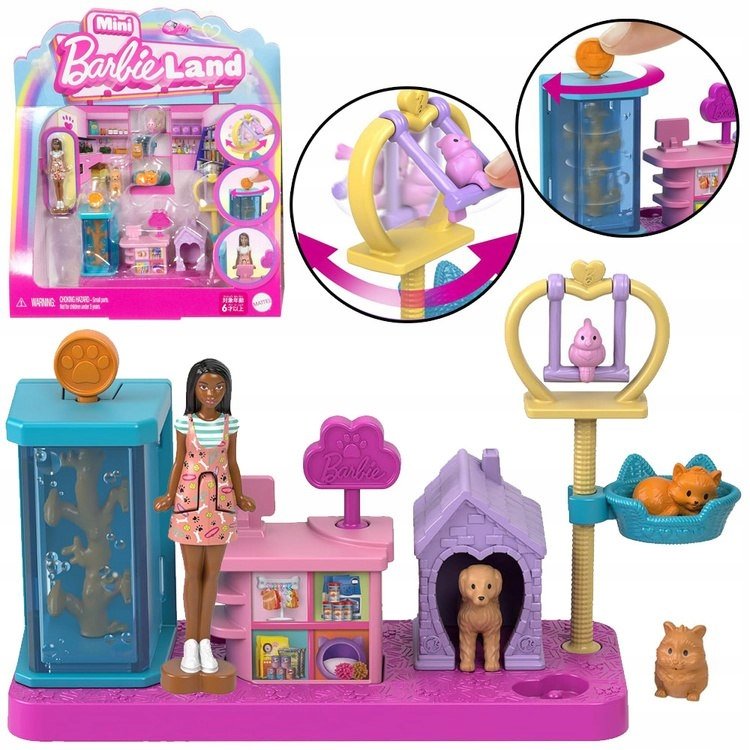 Mattel Mini Barbie Land Lalka Weterynarz Zwierzaki I Akcesoria ZA6041 Mattel Mini Barbie Land Lalka Weterynarz Zwierzaki I Akcesoria ZA6041
