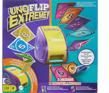 MATTEL UNO Flip Extreme Rodzinna gra karciana wyrzutnia + 112 kart - Mattel Games