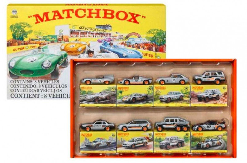 Фото - Машинка Mattel , Zestaw pojazdów Matchbox 70 rocznica 8-pak kolekcjonerski 