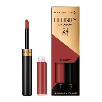 Max Factor, Lipfinity Lip Colour, 24h dwufazowa szminka o długotrwałym efekcie nr 070 - Spicy, 2,3 ml - Max Factor