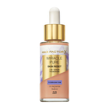 Max Factor Miracle Pure 2 w 1 Skin Reset pielęgnujący podkład z serum o wegańskiej formule, wzbogacony o niacynamid i bisabolol nr 40-60 Light, 30 ml - Max Factor